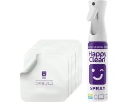 Happy Clean Screen Cleaner 500 ml + 5 Microvezeldoekjes 20x20 cm - Schermreiniger - Schoonmaakset voor Alle Beeldschermen en Devices