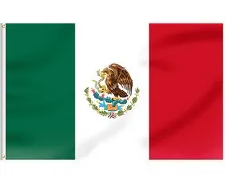 2 drapeaux mexicains - Drapeau du Mexique - El Tricolor - Mexican flags - 150/90CM - Polyester - 2 pièces - La bandera de México - Coupe du Monde - CHPN