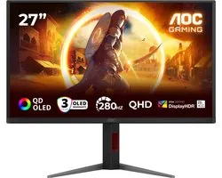 AOC G4 Q27G4ZD - QHD OLED Monitor - HDMI 2.1 - USB-Hub - Verstelbaar - 280hz - 27 inch