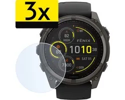Screenprotector Geschikt voor Garmin Fenix 8 Solar (51 mm) Screenprotector Bescherm Glas Screen Protector - Screenprotector Geschikt voor Garmin Fenix 8 Solar Gehard Glas - 3 Stuks