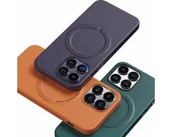 Lavann 2 in 1 Magnetic Leather Bookcase geschikt voor iPhone 16 Pro - Groen