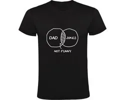 Dad jokes not funny Heren T-shirt | Papa | Vaderdag | Grappig | Zwart
