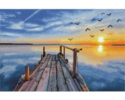 Diamond Painting DD12.051 Diamond Dotz Dotz® - Jetée au coucher du soleil 71X47cm