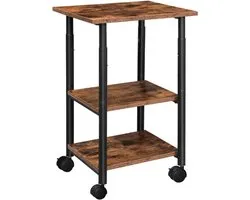 HOOBRO Printertafel Printerwagen Met 3 Niveaus In Hoogte Verstelbaar Mobiele Bureau Opbergkast Voor Printer Kantoor Thuis En School 48,5x40x67 Cm