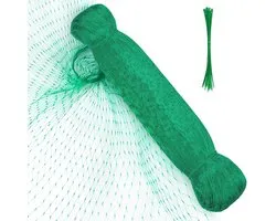 4 x 10 m Anti Bird Netting Kit - Garden Netting with 10pcs Ties Protective Netting with Fine Mesh, Versatile for Plants, Grass Seeds, Pond Covers - Bescherming Planten - Vijvernet - Kweeknet - Ongedierte en Vogelbestrijding (Green)