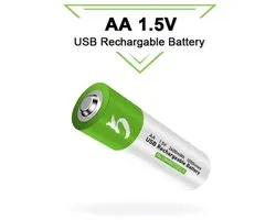 Piles AA rechargeables USB - 2400mWh - Lithium - 4 pièces par paquet - Marque : Vigor-e