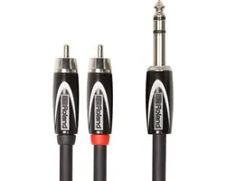 Roland RCC-10-TR2RV2 - Instrumentenkabel, TRS jack - 2x RCA, 3 mtr.
