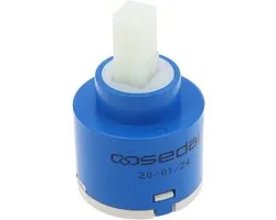 40mm Replacement Faucet Cartridge Ceramic Pattern Faucet Low Noise Three-layer Filtering Square Steel Ceramic Pattern for Kitchen Blue