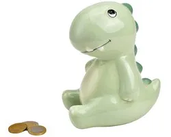 Ruhhy Dino spaarpot - groen - 16 x 10 cm - keramiek - sparen