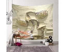Beydodo Tapestry Jeugdkamer, Tapestry Muur Opknoping Lotus Bloemen Muur Opknoping Moderne Jeugdkamer Slaapkamer 350x256 cm