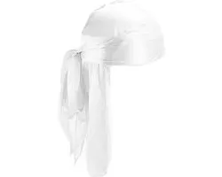 Knaak Durag - Wit - Satijnen Afwerking - Premium Kwaliteit - Voor Waves, Dreadlocks & Styling
