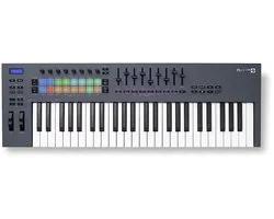 Novation Launchkey 49 MK4 - MIDI Keyboard Controller - 49 Semi-Gewogen Toetsen - 4 Octaven - 16 FSR Drumpad - 9 Faders - 8 Encoders - OLED Display - USB-C - 5-Pins MIDI