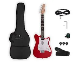 VISIONSTRING Mini Electric Guitar with In-Built Speaker, Red