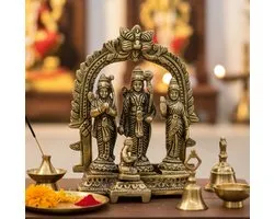 Ram Darbar Beeld - Messing Hindoestatisch Religieus Decor