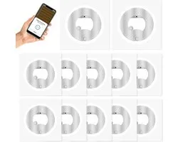 Pack van 10 NFC Tags NTAG216 - Witte Ronde NFC Stickers van 25mm, Programmeerbare RFID Tags met 888 Bytes Geheugen voor Compatibiliteit met Alle NFC Apparaten en Telefoons