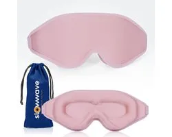 Slowwave Premium 3D Sleep Mask - Ervaar het beste 3D slaapmasker - Geen druk op de ogen dankzij innovatief 3D design - 100% verduisterend - Zacht en ademend traagschuim - Verstelbare band - Inclusief waszakje - Kleur: Sunrise Pink