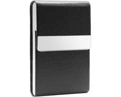 Étui à cigarettes en métal, étui à cigarettes à tabac, étui à cigarettes en cuir élégant et pratique pour hommes et femmes, 10 cigarettes noires