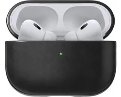 Nomad Airpods Pro 2 Case in Black Leather Case, Compatible with AirPods Pro Case 1st Generation, Leather AirPods Pro 2nd Generation Case, Qi and MagSafe Charging Compatible