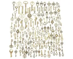 Waterval® Vintage Skeleton Key Charms Set - 125 retro sleutels voor sieraden & DIY