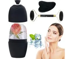 DKDDSSS Gua Sha Stone and Face Roller, Gua Sha Set and Ice Face Roller, Massage Tool for Skin Care Routine, Guasha - ShopVlot