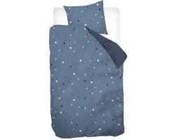 Snoozing Javier Housse de couette - Flanelle - Simple - 140x200/220 cm + 1 taie d'oreiller) - Blauw