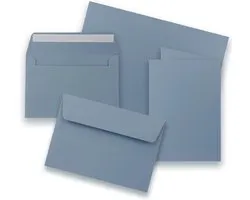 FarbenFroh by GUSTAV NEUSER Vouwkaartenset, 700 stuks, DIN A6/C6, dubbele kaarten met enveloppen, grijsblauw (blauw), 14,8 x 10,5 cm (105 x 148 mm), zelfklevende lijst met verwijderbare strips