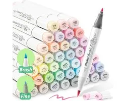 Ohuhu Honolulu B 48 Couleurs Pastel Alcohol Art Marqueurs Pinceau & Fine Douceur