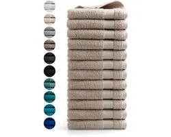 DoubleDry Serviettes Hotel Collection 50x100 cm - lot de 12 pièces - taupe
