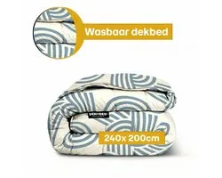 Dekbed-Discounter - Fresh and Co Dekbed Zonder Overtrek 240 x 200 cm - Wasbaar dekbed - Wasbaar op 40 graden - Verkoelend dekbed - Curvy Lines