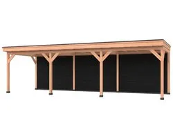 Douglas overkapping, 900 x 300, Met achterwand, Westwood Comfort Basic zwart