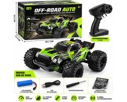 Monster Truck RC Off-Road 1:18 – Voiture Radiocommandée avec Télécommande et Application – 2,4 GHz – Rechargeable – Vert / Noir – À partir de 8 Ans