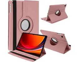 Book Cover Geschikt voor: Samsung Galaxy Tab A9 8.7 inch 2023 & Tab A11 (Model: SM-X110 / SM-X115 / SM-X117) Draaibaar Hoesje - Multi stand Case - Rosegoud