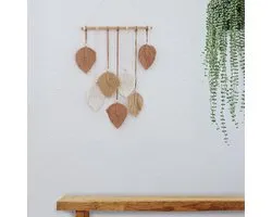 Deccaro Macrame wandkleed bar, oker, 40 x 82 cm