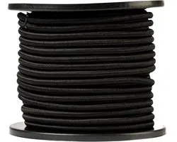 SNURO Elastisch Touw / Shockcord / Bungeekoord 8mm x 50m Zwart - Extra Sterk & Weerbestendig - voor Tent, Dekzeil, Camping & Aanhangwagen