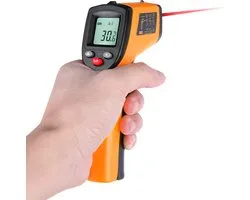 Digitale thermometer - Infrarood thermometer - met Laserpointer - Warmtemeter - Bereik -50 °C tot +380 °C – geel