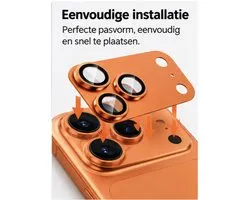 HOXO Camera Protector adapté pour iPhone 17 Pro – Protection de caméra Full Metal – Verre pour appareil photo – Protection à 360° – Orange