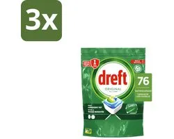 3 x Dreft – Vaatwascapsules – Original All-in-One – 76 Capsules - Vaatwassen - Vaatwascapsules - Reinigingscapsule - Vaatwasser - Vetoplossing