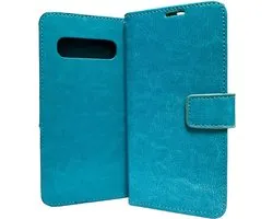 Bookcase Geschikt voor: Samsung Galaxy S10 Plus - Turquoise - portemonnee hoesje