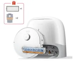 Aspirateur robot et robot laveur - ROBOROCK - Qrevo Curv 2 FlowX - Puissance d'aspiration 20 000 Pa - Station de charge multifonctionnelle - 220 tpm - Wit