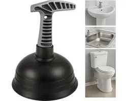 Déboucheur WatsHome - Déboucheur d'évier - Déboucheur puissant à ventouse - Déboucher une canalisation - Pompe de débouchage d'évier - Pompe manuelle Plopper - Plastique - Piston - Ø 13 x 16 cm