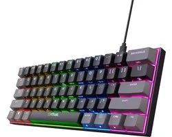 Trust GXT 867 Acira clavier Jeux USB AZERTY Belge Zwart, Grijs