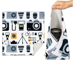 Way Magic Protective Wrap zelfklevende beschermhoes, krasbestendig, stofdicht en wasbaar doek voor camera’s, lenzen, elektronica en cosmetica, 25×25 cm
