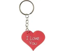 Lg-imports Sleutelhanger Hart I Love You 5 Cm Rood