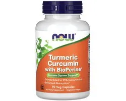 NOW Supplements, Turmeric Curcumin with BioPerine, Immune System Support, Standardized to 95% Curcuminoids, Enhanced Absorption*, 90 Veg Capsules