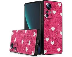 Coque en silicone imprimée - Couverture arrière - Convient pour Xiaomi 12 Lite - Hartjes roses