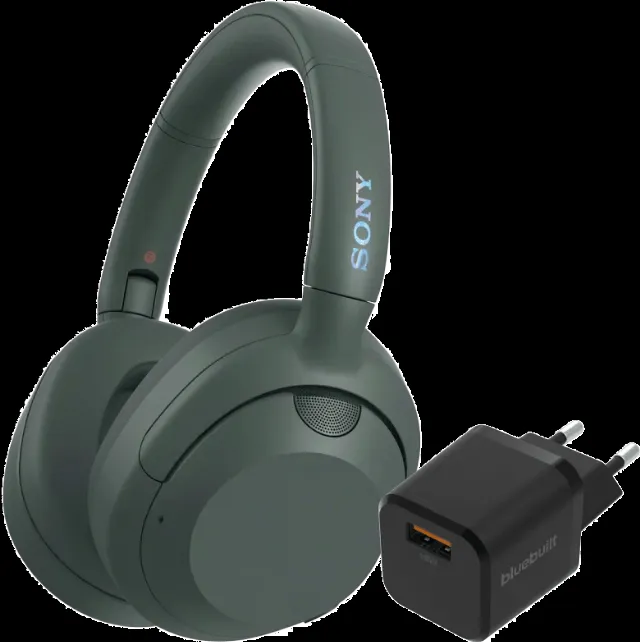 Sony ULT Wear Groen + BlueBuilt Quick Charge Oplader met Usb A Poort 18W Zwart
