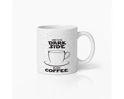 Grappige “Come to the Dark Side We Have Coffee” Witte Mok 330 ml – Koffie Liefhebber Humor Mok – Perfect Cadeau voor Vrienden & Collega’s