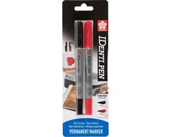 Sakura marker set Identi-Pen zwart rood 2 stuks permanent.