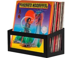 Rangement mural Vinyl Record Storage pour 25 Albums - Noir Satiné