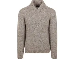 Pull-châle en tweed de Wool Eco taupe - Taille XL - Homme
